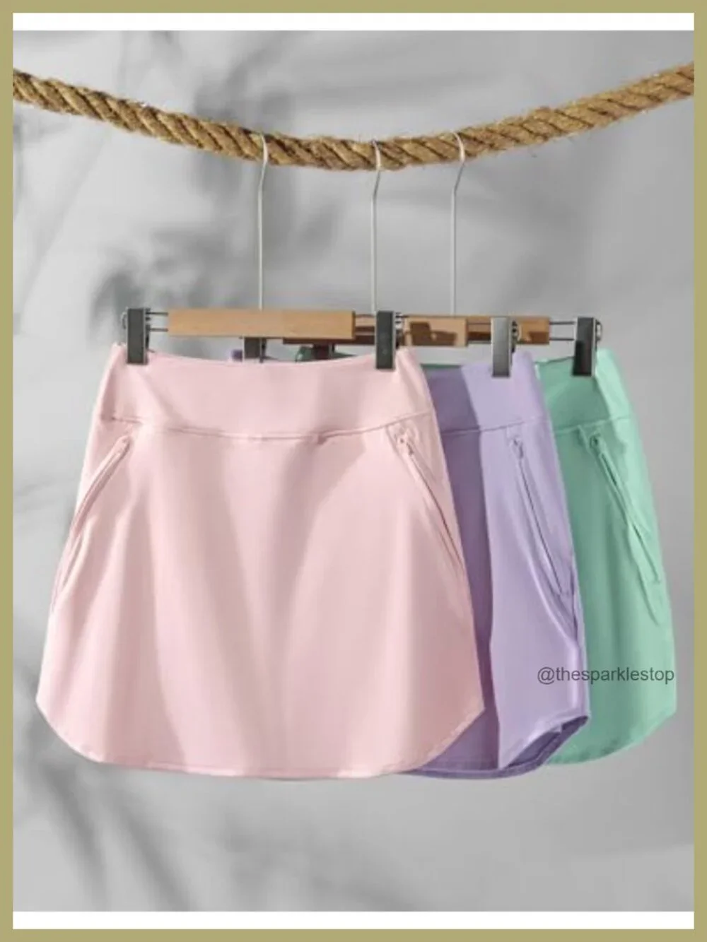 3 Pack High Waisted Athletic Skorts with Built-in Shorts, Pockets